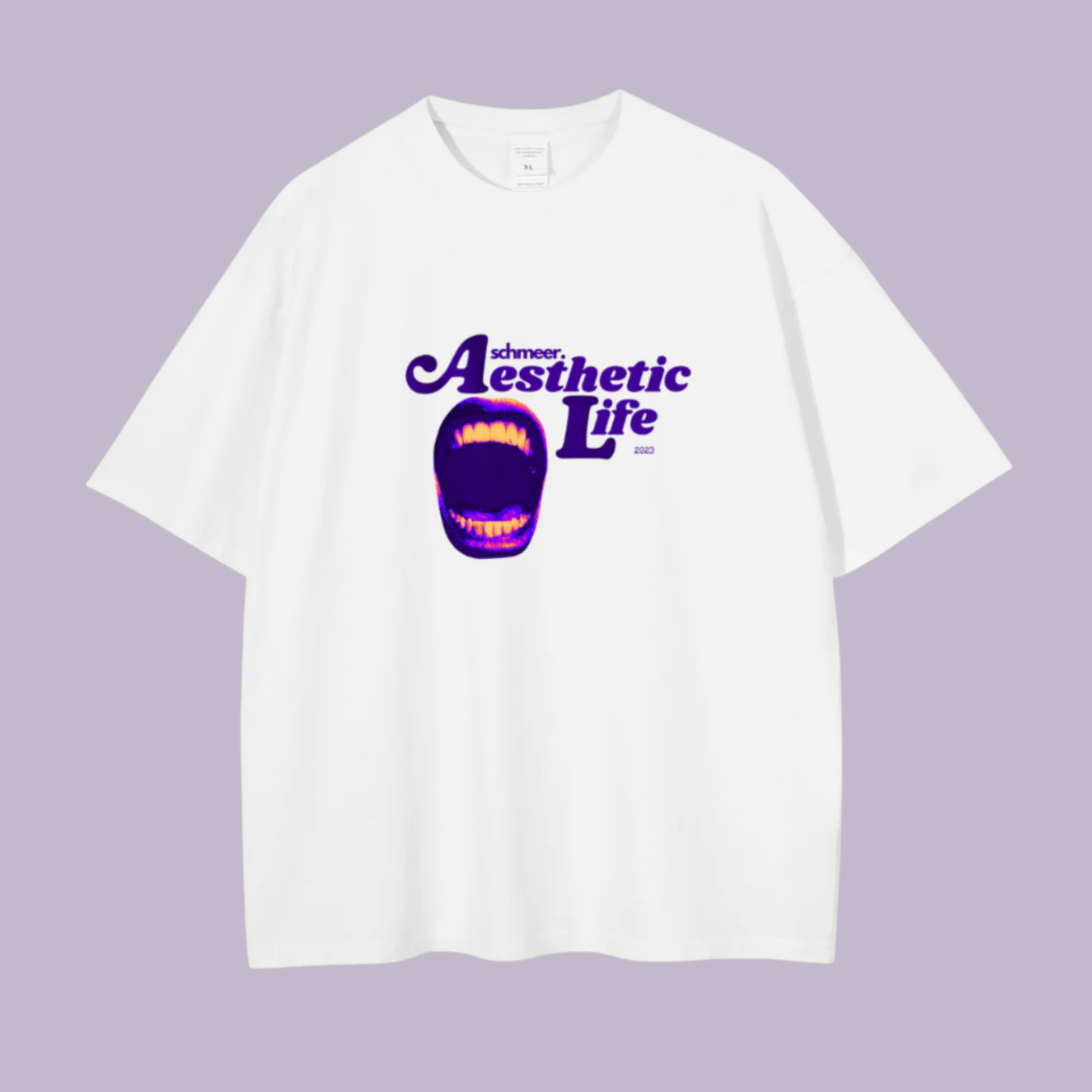 "aesthetic life" Basic Tee, stone washed, purple